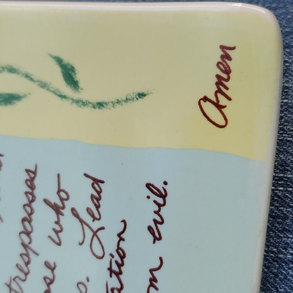 Carson Home Accents The Lord's Prayer Square Plate Porcelain 5" X 5" SUPER CUTE - Picture 5 of 7